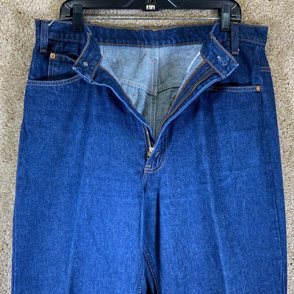 Vintage LEVIS Mens Jeans Sz 36x33 Orange Tab 517 Bootcut Dark Blue Denim USA 80s - Picture 8 of 9